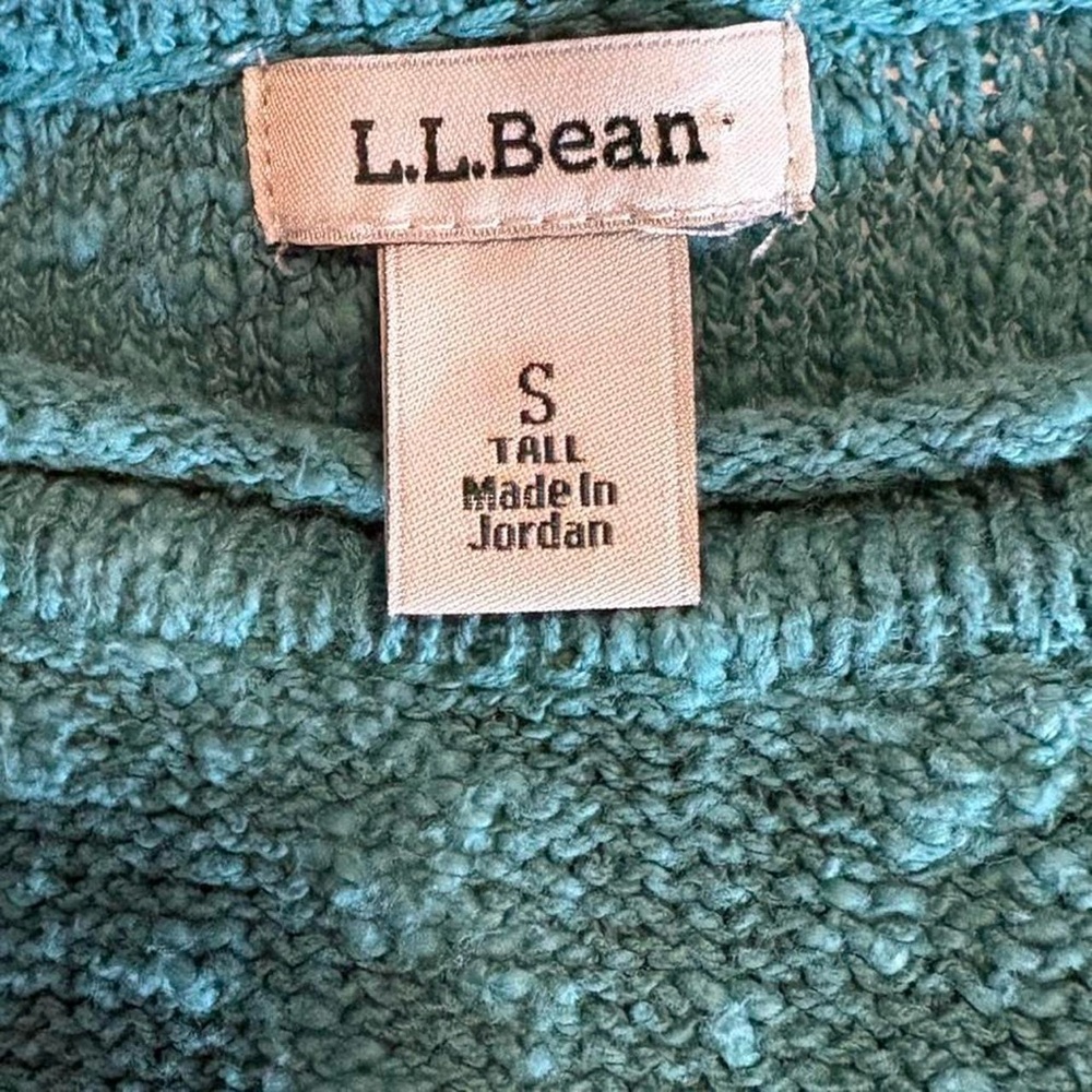 Retro turquoise L.L.Bean rolled neck knit sweater - Picture 3 of 7